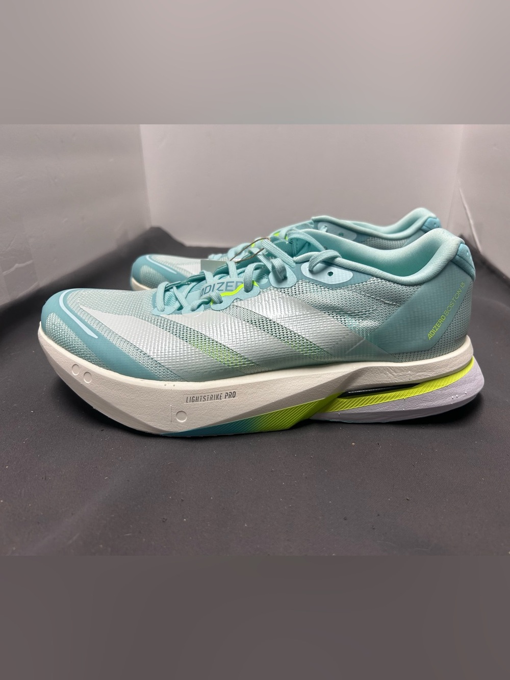 Adidas Adizero Boston 13 W Semi Flash Aqua Running Shoes JS4957 Womens